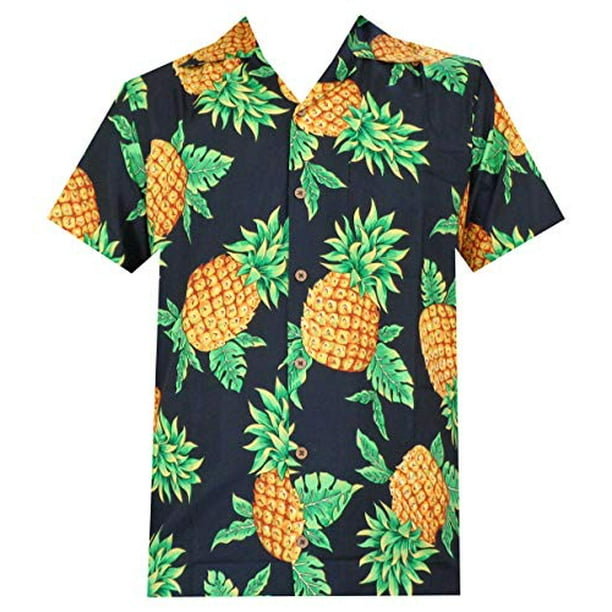 Alvish Hawaiian Shirts 50 Mens Pineapple Leaf Beach Aloha Casual