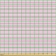 thumbnail image 2 of Ambesonne Abstract Fabric by the Yard Upholstery, Monochrome Stripes Dashes, 3 Yards, Pale Pink White, 2 of 5