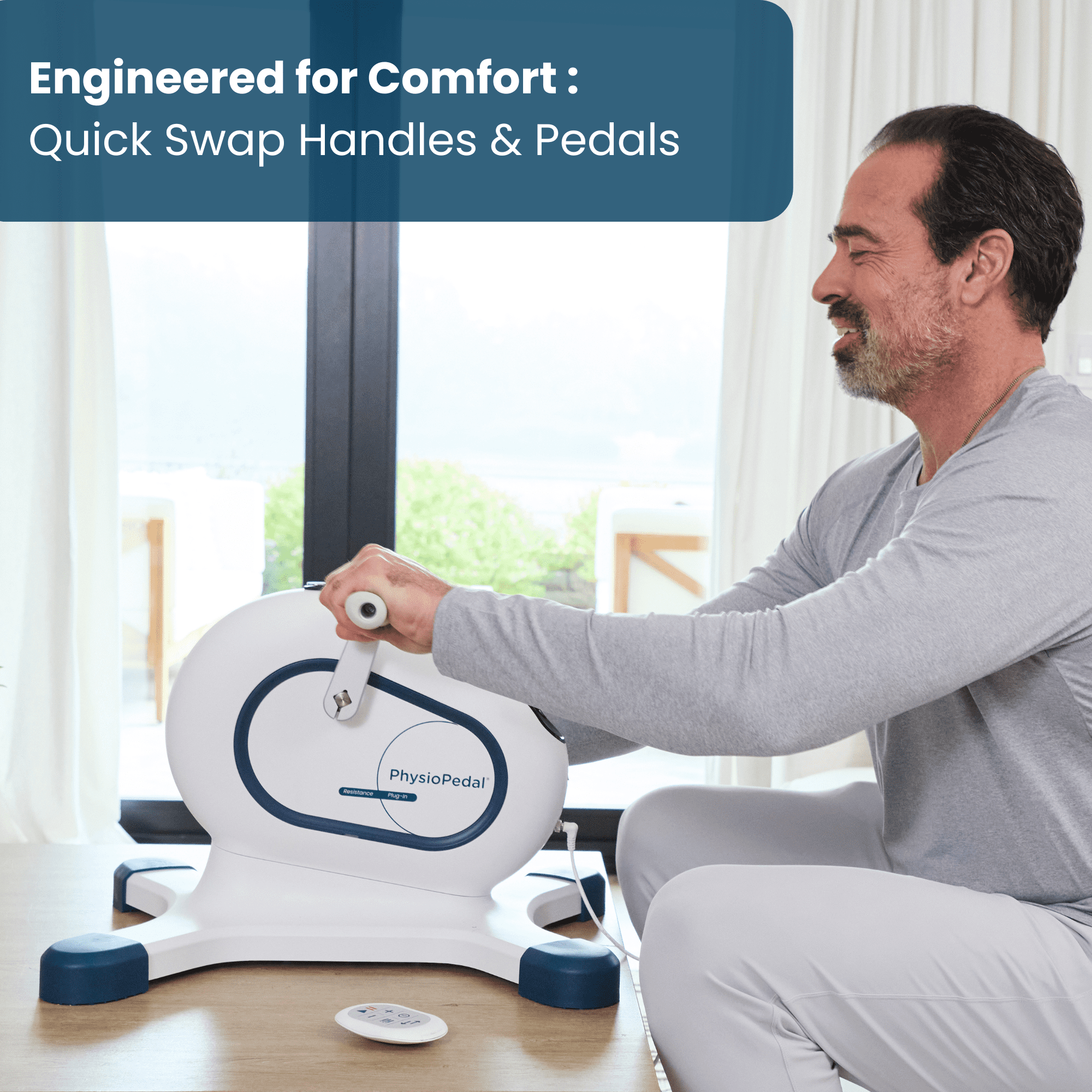 PhysioPedal Motorized Arm & Leg Exerciser with Adjustable Resistance, Digital Display and Remote Control for Full-Body Low-Impact Workouts