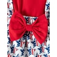 thumbnail image 6 of Seyurigaoka Newborn Girl 4th of July Independence Day Cute Romper Outfits, Fly Sleeve Stripe Star Print Round Neck Bodysuit + Headband, 6 of 9