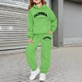 thumbnail image 2 of SGMVNU Girls Sweatsuit 2 Piece Outfits Boys Hooded Sweatshirt and Jogger Sweatpants Tracksuit Set Tracksuit Clothing Set, Size 13-14 Years, Green, 2 of 4