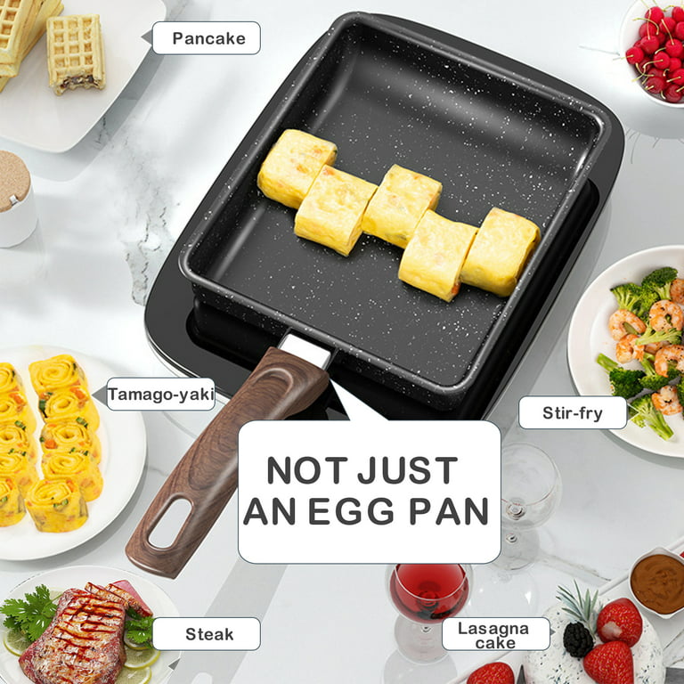 1pc Japanese Omelette Pan (8''x6.1''): Cast Iron  Tamagoyaki Egg Pan