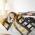 thumbnail image 4 of jejeloiu Retro Cinema Filmstrip Queen Comforter Set,Home Theater Bedding Sets,Movie Popcoen Bedding Comforter Set For Adults,Super Cozy Room Decor,3pcs, 4 of 8
