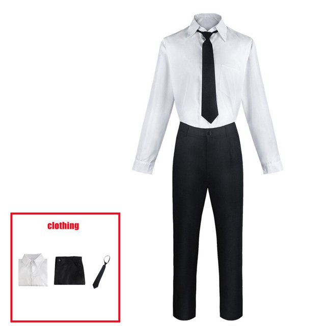 Disfraz de motosierra de Anime para hombre, traje negro, uniforme informal, cazador de demonios, Halloween, Carnaval, ropa de fiesta