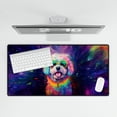 thumbnail image 4 of Hippie Bichon Frise Portrait oil painting Watercolor Tie-dye Vintage Desk Mat Full Keyboard Mouse Pad Bichons Dog Lovers Gifts Idea Large Mousepad - 00015, 4 of 5