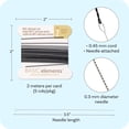 thumbnail image 3 of The Beadsmith Pure Silk Cord – Black Color, Size 2, Five Cards, Needles Attached, 3 of 7