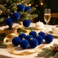 thumbnail image 4 of 15PCS Clearance! Blue Jumbo Ball Shatterproof Christmas Ornament, Velvet Christmas Tree Balls Decorative Hanging Ornaments, Christmas Decorations, 4 of 7