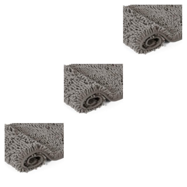 Ounissouiy Alfombrilla de secado rápido con absorción de agua excepcional Chenille Alfombrilla para pies de baño Entrada segura Gris profundo Type1 NO1