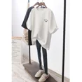 thumbnail image 4 of Camiseta holgada con estampado, camisa blanca para estudiantes, novedad de 2024, 4 of 5