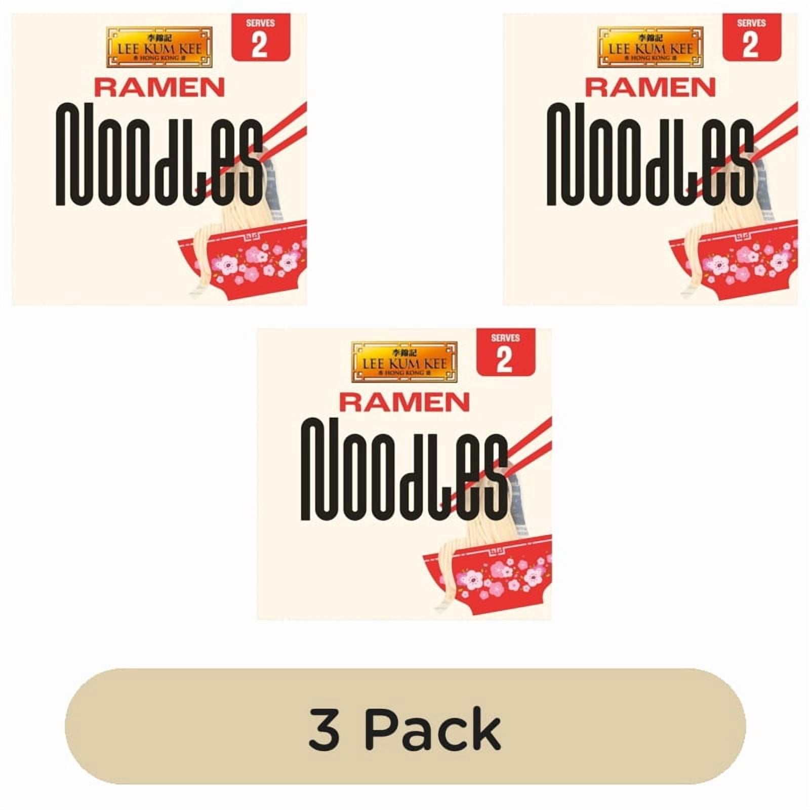 Lee Kum Kee Ramen Noodles (2 portion) 180g, British Import (Pack of 3)