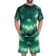 thumbnail image 2 of Dwelliawo Men's Halloween Themed Two Piece Pajama Set Funny Bat Graphic Casual Relaxed Fit Short Sleeve Crew-Neck Tshirts and Shorts Stylish Comfy Clothing Green XL, 2 of 6