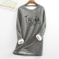 thumbnail image 1 of Birdeem Mode Femme Impression de Noël Manches Régulières Hiver Ample Vacances Décontracté Col Rond Chemise Hauts, 1 of 1