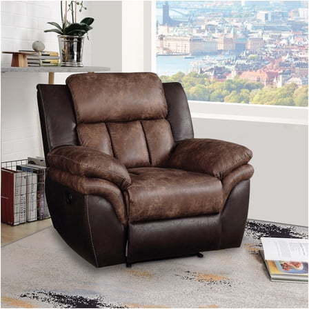 JERFIT Power Motion Recliner Chair with Tufted Back, Espresso Microfiber Upholstery, for Living Room