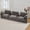 Dark Gray, variant on Dolonm 138" Oversized Down-Filled Modular Sectional Sofa, 3-Seater L-Shaped Cloud Couch Sofa with 2 Built-in Side Tables for Living Room, White