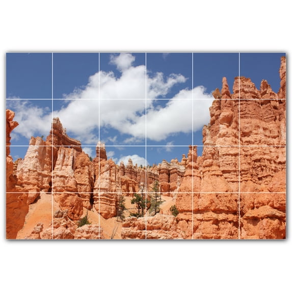 Picture-Tiles.com: Canyon Ceramic Tile Wall Mural WAL500320-64S. 25.5"W x 17"H using (24) 4.25" x 4.25" Ceramic Tiles-Satin Finish