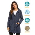 thumbnail image 4 of LOMON Womens Lightweight Packable Outdoor RainCoat Windproof Hoodies Trench Rain Jacket, 4 of 4