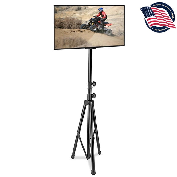 Pyle Premium LCD Flat Panel TV Tripod Portable TV Stand Fits Flat Screen TV Up to 60" (Black)