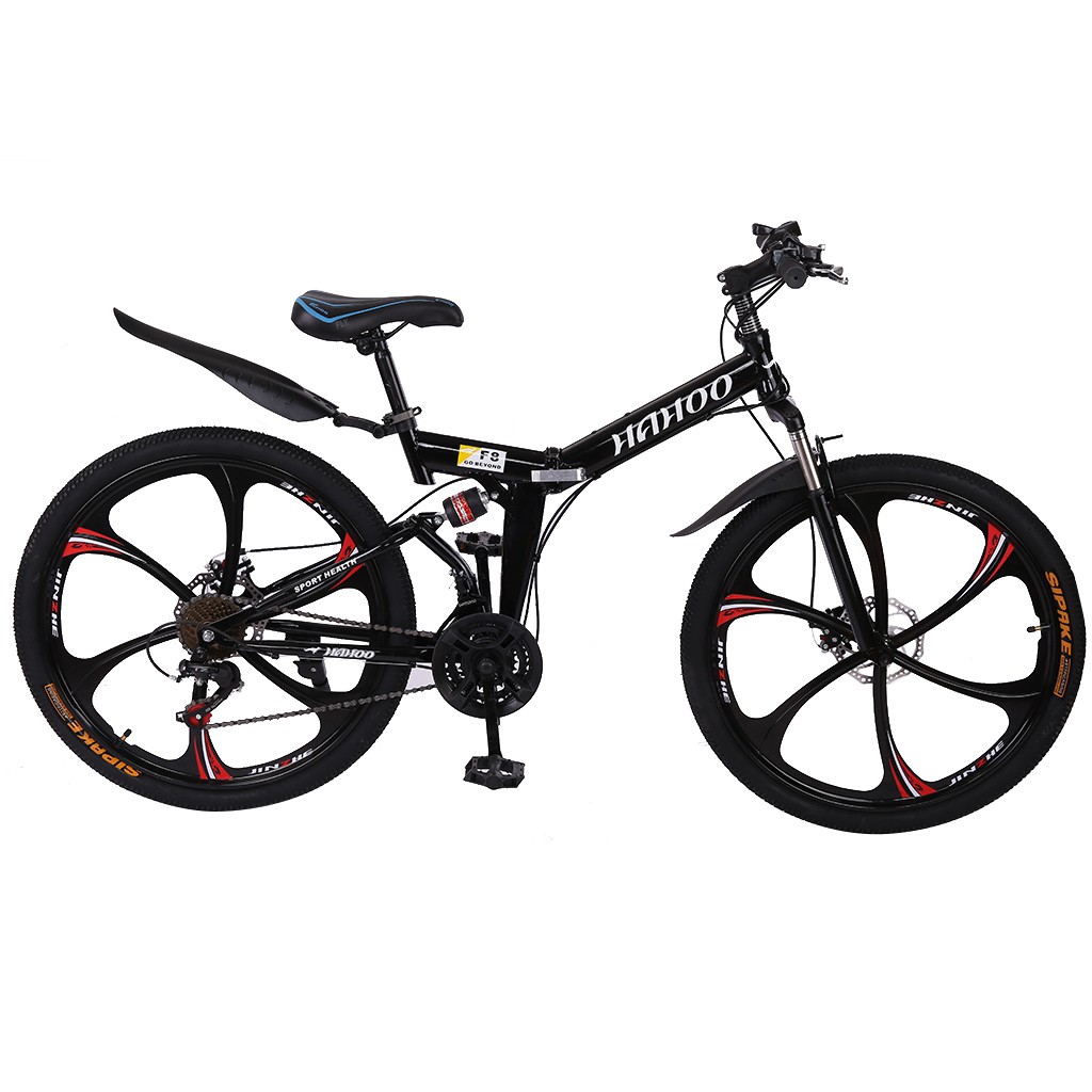 Disc Brakes Multiple Colors Qinnyo Mountain Bikes 24 Inch Lightweight Mini Folding Bike Small Portable Bicycle Adult Student Variable Speed Bicycle Aluminum Frame