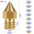 thumbnail image 3 of 3D Printer Nozzle Brass Extrude Head printer nozzle ; mini Mini Portable Brass Nozzle Firm Printer Thread, 1.0mm/1.75mm, 3 of 10