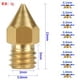 thumbnail image 2 of Boquilla de impresora 3D de 10 piezas, cabezal de extrusión de latón, Mini boquilla de latón portátil, hilo de impresora firme, 0,3 mm / 1,75 mm Eigraketly  EL000093-02B*10, 2 of 2
