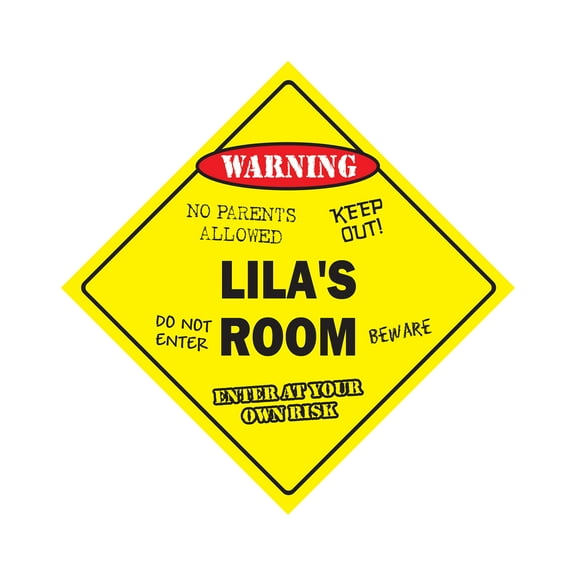Lila's Room Sign Crossing Zone Xing | Indoor/Outdoor | 17" Tall kids bedroom decor door children's name boy girl