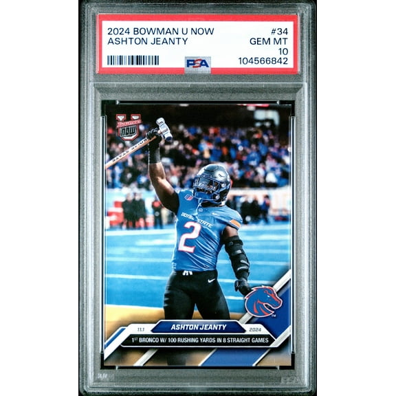 Graded 2024 Topps Bowman U Now Ashton Jeanty #34 Rookie RC Football Card PSA 10 Gem Mint