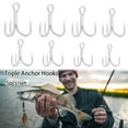 thumbnail image 6 of 5Pcs/SET Rust-Proof Saltwater Lure Angling Supplies Fishing Accessories Fishhooks Sea Trolling 4X Treble Hook Triple Anchor Hooks #1, 6 of 8