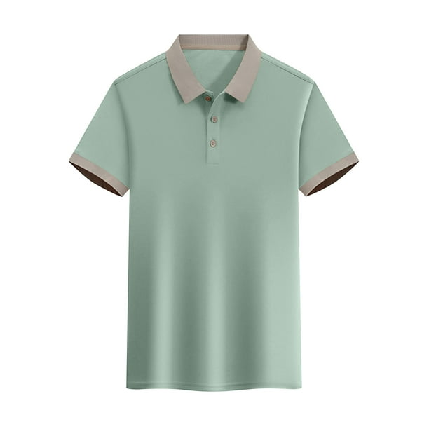 pstuiky camisetas de hombre, Camisa informal de verano con solapa y botones de color liso para hombre camisas casuales para hombre xxxl