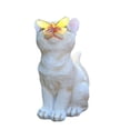 thumbnail image 3 of Estatua de gato de jardín, estatuilla de resina para jardín, decoración al aire libre con gato sosteniendo mariposa para patio, decoración de césped, 3 of 8
