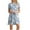 DT-Light Blue, variant on Women's Floral Print Fit & Flare Dress, Short Sleeve, Casual Garden & Brunch Wear, Soft Rayon Blend, Contrast Hem