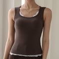 thumbnail image 4 of Taylonsss Women's Comfortable Lightweight Breathable Lace Trim Sleeveless Camisole with Built-in Bra for Summer Daily Wear and Sleepwear, 4 of 9