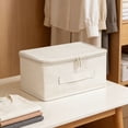 thumbnail image 4 of Weloille Home Large Capacity Foldable Storage Box 1 Piece, Beige Zippered Storage Container for Clothes and Toys, and Spacious Storage Box for Organization, 4 of 6