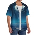 thumbnail image 2 of Kdxio Men's Hawaiian Shirt for Men Short Sleeve Shirt Night Sky Moon Dolphin Summer Casual Holiday Beach Button Down T-Shirts, 2 of 5