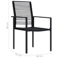 thumbnail image 4 of vidaXL Garden Chairs 2 pcs PVC Rattan Black, 4 of 5