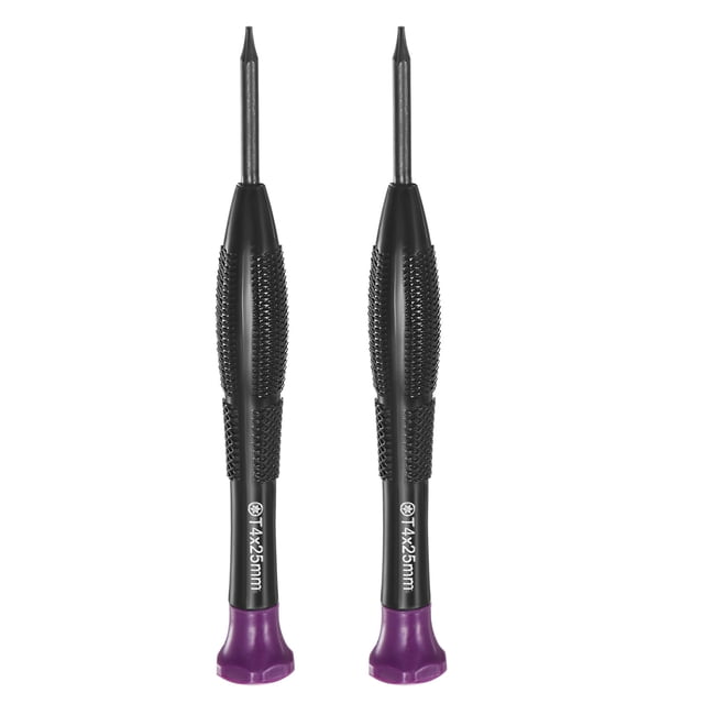 2uds Precisión Torx Destornillador T4 Estrella Cabeza Giratoria Tapa Antideslizante Plástico Mango para Teléfono Reloj Lentes Electrónica Reparación