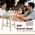 thumbnail image 6 of CQSXDA Backless Swivel Bar Stools Set of 2, Comfortable Fabric Upholstered 26 Inch Height Stools Ideal for Restaurants and Homes，Beige, 6 of 9