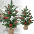 thumbnail image 2 of 2 ft Pre-lit Mini Christmas Tree with LED Lights, 24 Inch Artificial Tabletop Xmas Tree for Bedroom, Fireplace Mantel, and Holiday Party Decor, 2 of 8