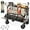 Khaki, variant on HOPERAN 400L Large Foldable Double Decker Wagon,360° Adjustable Handle 550LBS Heavy Duty Collapsible Cart with 54" Extra Extender,All Terrain Double-Locking Brack Wheels,Perfer for Beach|Camp|Outdoor