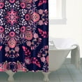thumbnail image 4 of Classic Paisley Floral Curtain 72x72 Inches, Quick-Dry Polyester with Hooks, Boho Vintage Artistic Design for Bathrooms, 4 of 5