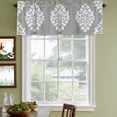 thumbnail image 3 of Baroque Grey Curtain Valances for Windows, Kitchen Valance Window Treatments Panel 2 Pack, Vintage Damask Classic Floral Rod Pocket Short Curtains for Bathroom Bedroom 54 x 18 Inch, 3 of 8