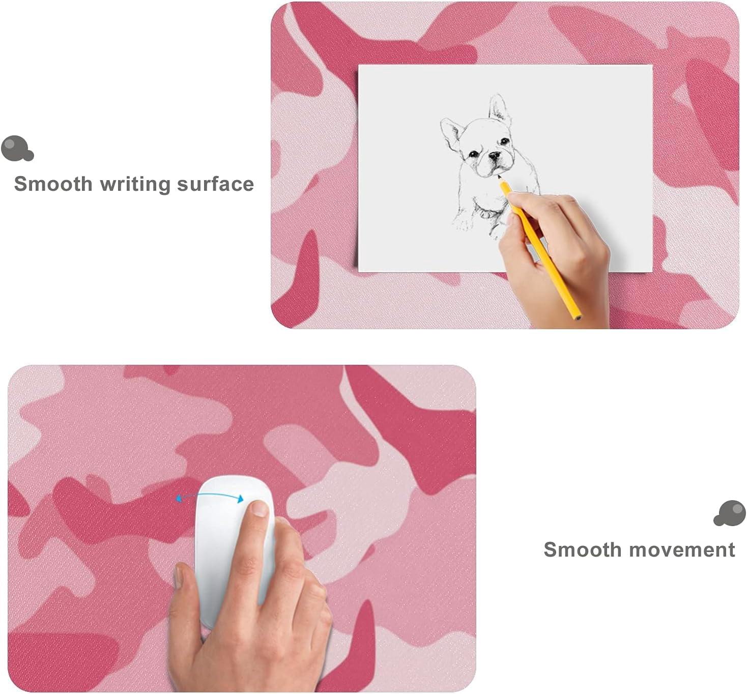Pink Camouflage Large Gaming Mouse Pad Big Mousepad Mice Keyboard Mat with Non-Slip Rubber Base for Computer Laptop Home & Office, 31.5 X 15.7 inch