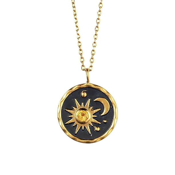 Y Collar Personalidad Sol Tu Luna Hace Vintage Plata Fuera Un Soporte Collares Colgantes