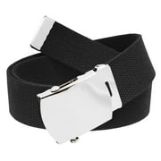 All Sizes Men's Golf Belt in 1.5 Silver Slider Belt Buckle with Adjustable Canvas Web Belt Small Black