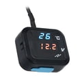 thumbnail image 3 of Digital Voltage Temperature Monitor Tester Motorcycle Battery Voltmeter Thermometer Detector Temperature Voltage Meter Gauge with Blue/Red Light LED Display, 3 of 7