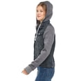 thumbnail image 5 of SKYLINEWEARS Women Hooded Denim Jacket Long Sleeve Layered Drawstring Hoodie Washed Jean Jacket, 5 of 7