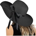 thumbnail image 2 of Womens Straw Hat Wide Brim Floppy Beach Cap Adjustable Sun Hat for Women UPF 50+, 2 of 7