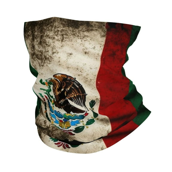 Bandana Face Mask Headwear Neck Gaiter Dust Wind Scarf Balaclava - Mexican American Flag Proud Mexico