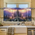 thumbnail image 2 of Yayeee Kitchen Curtains Tier Set of 2 Light Filtering 57"x36" Over Sink Window Panels, Beautiful Mountain, 2 of 7