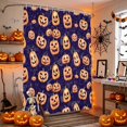 thumbnail image 4 of Shower Curtains for Bathroom-72"x72",Funny Orange Pumpkin Ghost Waterproof Bath Curtain Grommet Shower Curtain Set with Hooks, 4 of 9