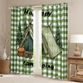 thumbnail image 2 of Erosebridal Happy Camping Black Out Curtains,Green Geometric Plaid Curtains Pack of 2 (42x63 Each) For Boys Kids, 2 of 7